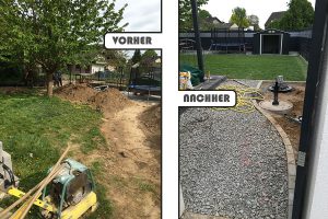 Gartengestaltung, Rollrasen und Zaunbau